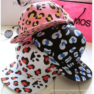 Moda Señora Leopard Bboy Hip Hop Snapback sombrero de béisbol plana / Cap